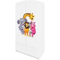 Höffner Kleiderschrank  Zoo ¦ weiß ¦ Maße (cm): B: 52 H: 181,2