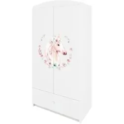 Höffner Kleiderschrank  Pferd ¦ weiß ¦ Maße (cm): B: 52 H: 181,2