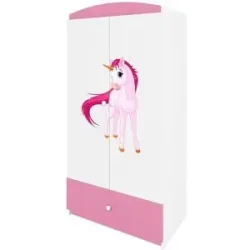 Höffner Kleiderschrank  Einhorn ¦ rosa/pink ¦ Maße (cm): B: 52 H: 181,2