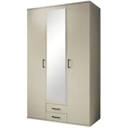 Höffner Kleiderschrank 3-türig  Caterton ¦ beige ¦ Maße (cm): B: 120 H: 196 T: 53.5