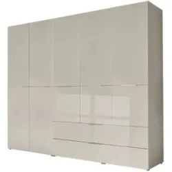 Höffner Kleiderschrank 5-türig  Vitreo Neo ¦ beige ¦ Maße (cm): B: 249,6 H: 212 T: 57.0