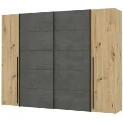 Höffner Schwebetürenschrank mit Drehtüren  Neath ¦ holzfarben ¦ Maße (cm): B: 270,3 H: