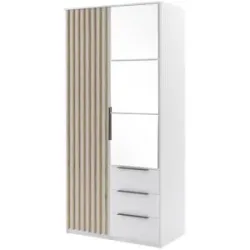 Höffner Drehtürenschrank   ¦ weiß ¦ Maße (cm): B: 100 H: 215 T: 61.0