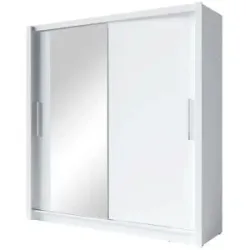 Höffner Schiebetürenschrank  Baku ¦ weiß ¦ Maße (cm): B: 154 H: 215 T: 62.0