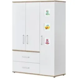 Mia & Mo Kleiderschrank  Clea ¦ weiß ¦ Maße (cm): B: 135 H: 193 T: 55.0