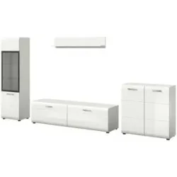 Höffner Wohnkombination   ¦ weiß ¦ Maße (cm): B: 305 H: 160