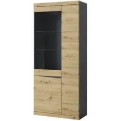 Höffner Vitrine  Turino Neo ¦ holzfarben ¦ Maße (cm): B: 86 H: 196,5 T: 39.9