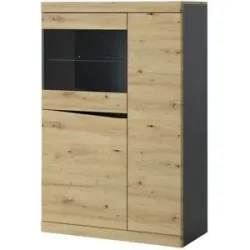 Höffner Highboard  Turino Neo ¦ holzfarben ¦ Maße (cm): B: 86 H: 130,8 T: 39.9
