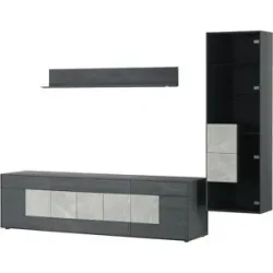 Wohnwert Wohnkombination  Alea ¦ grau ¦ Maße (cm): B: 292 H: 208 T: 52.0