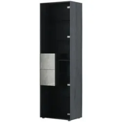 Wohnwert Vitrine  Alea ¦ grau ¦ Maße (cm): B: 64 H: 206 T: 41.0
