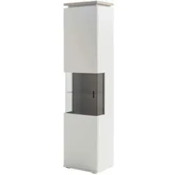 uno Vitrine  Amantea ¦ grau ¦ Maße (cm): B: 50 H: 207 T: 37.0