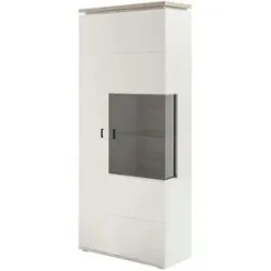 uno Vitrine  Amantea ¦ grau ¦ Maße (cm): B: 90 H: 207 T: 37.0