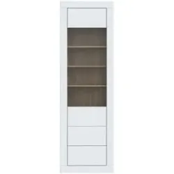 Höffner Vitrine Push-to-Open Komili ¦ weiß ¦ Maße (cm): B: 61,1 H: 195,9 T: 41.4