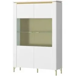 Höffner Vitrine mit Softclose Losini ¦ weiß ¦ Maße (cm): B: 110 H: 169 T: 40.0