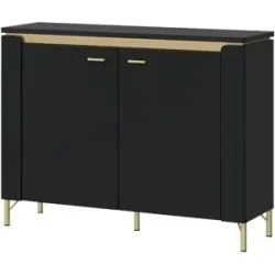 Höffner Kommode mit Softclose Losini ¦ schwarz ¦ Maße (cm): B: 110,4 H: 87,3 T: 40.0