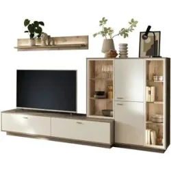 uno Wohnkombination  Santerno ¦ holzfarben ¦ Maße (cm): B: 287 H: 180 T: 50.0