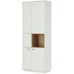 Jette Home Vitrine  Coruna ¦ weiß ¦ Maße (cm): B: 78 H: 208 T: 38.0