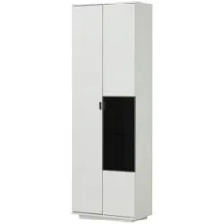 Jette Home Vitrine  Stone ¦ weiß ¦ Maße (cm): B: 71 H: 208 T: 38.0