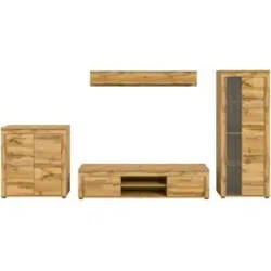 Höffner Wohnwand  Bardenas ¦ holzfarben ¦ Maße (cm): B: 330 H: 159 T: 35.0