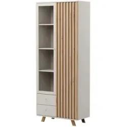 Höffner Vitrine  Harmony ¦ creme ¦ Maße (cm): B: 92 H: 198,5 T: 40.0