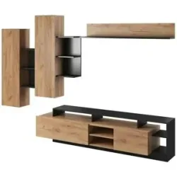 Höffner Wohnwand   ¦ holzfarben ¦ Maße (cm): B: 260 H: 171