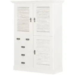 maison bleue Highboard  Fancy ¦ weiß ¦ Maße (cm): B: 118,5 H: 163,5 T: 48.0