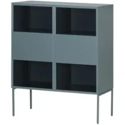 SCHÖNER WOHNEN Kollektion Highboard  Amaya ¦ grau ¦ Maße (cm): B: 120 H: 145 T: