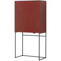 SCHÖNER WOHNEN Kollektion Barschrank  Amaya ¦ rot ¦ Maße (cm): B: 80 H: 165 T: