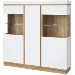 Höffner Highboard groß  Caorle ¦ weiß ¦ Maße (cm): B: 167 H: 164 T: 40.0