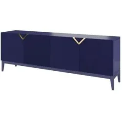 Höffner Sideboard  Demi ¦ blau ¦ Maße (cm): B: 201,5 H: 70