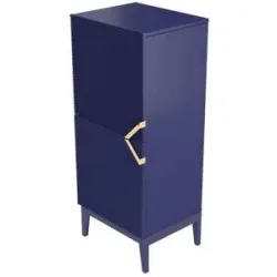 Höffner Highboard  Dami ¦ blau ¦ Maße (cm): B: 50,5 H: 120,5