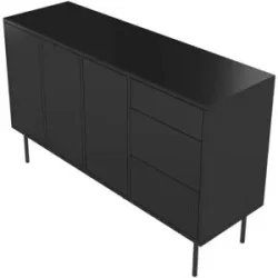 Höffner Sideboard  Mirka ¦ schwarz ¦ Maße (cm): B: 130 H: 80
