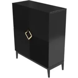 Höffner Highboard  Dami ¦ schwarz ¦ Maße (cm): B: 100,5 H: 120,5