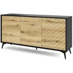 Höffner Sideboard  Diamond ¦ schwarz ¦ Maße (cm): B: 154 H: 77
