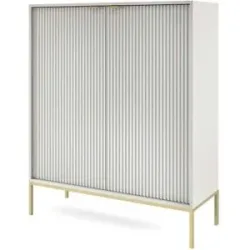 Höffner Highboard  Nova ¦ grau ¦ Maße (cm): B: 104 H: 125
