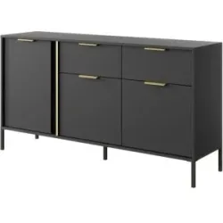 Höffner Sideboard  Lars ¦ schwarz ¦ Maße (cm): B: 153,1 H: 81,4