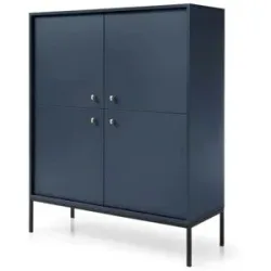 Höffner Highboard  Molly ¦ blau ¦ Maße (cm): B: 103,5 H: 125,5