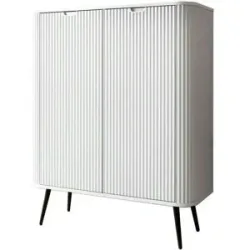 Höffner Highboard  Zova ¦ weiß ¦ Maße (cm): B: 103 H: 129