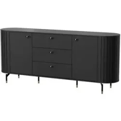 Höffner Sideboard  Zante ¦ schwarz ¦ Maße (cm): B: 190 H: 81