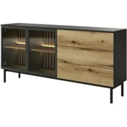 Höffner Sideboard  Lango ¦ schwarz ¦ Maße (cm): B: 179,9 H: 84,8