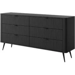 Höffner Kommode  Lante ¦ schwarz ¦ Maße (cm): B: 163 H: 81