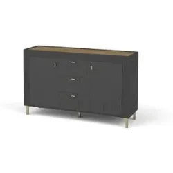 Höffner Sideboard  Mossa ¦ schwarz ¦ Maße (cm): B: 137 H: 84