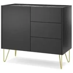 Höffner Sideboard  Harmony ¦ schwarz ¦ Maße (cm): B: 97 H: 83