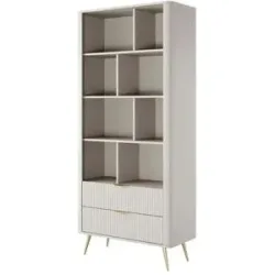 Höffner Standregal   ¦ beige ¦ Maße (cm): B: 88 H: 194