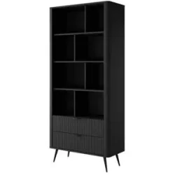 Höffner Standregal   ¦ schwarz ¦ Maße (cm): B: 88 H: 194
