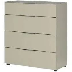 Höffner Kommode  Vitreo Neo ¦ beige ¦ Maße (cm): B: 90 H: 99 T: 40.0