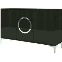 Höffner Sideboard  Eva ¦ schwarz ¦ Maße (cm): B: 138 H: 83