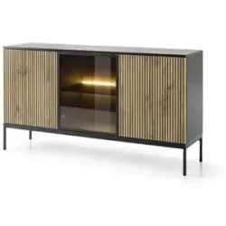 Höffner Sideboard  Sentino ¦ schwarz ¦ Maße (cm): B: 153,4 H: 83,2