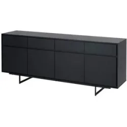 Furnhouse Sideboard   ¦ schwarz ¦ Maße (cm): B: 205 H: 82