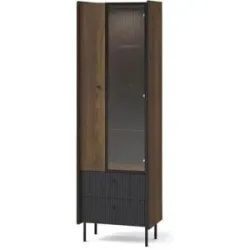 Höffner Vitrine   ¦ holzfarben ¦ Maße (cm): B: 59 H: 190